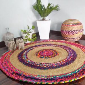 handmade chindi cotton rug ,chindi rug adds a warm splash of color to any room 
