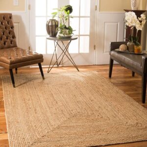 Handcrafted Farmhouse Jute Accent Rug Comfortable For Farmhouse