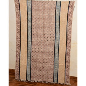 Multi Color Hand Block Printed Cotton Rug Area Rug For Anniversary gift