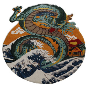 Handmade Tufted Chinese Dragon Rug For Living Room, Bedroom