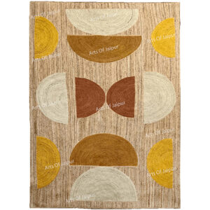 Yellow Natural Jute Modern Design Carpet For Your Dining Room