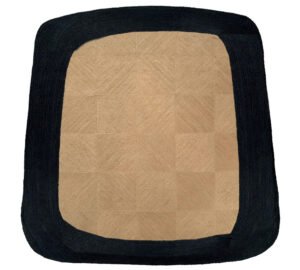 Hand braided Natural JUTE RUG  Black Border Rug, size 8x10 Feet