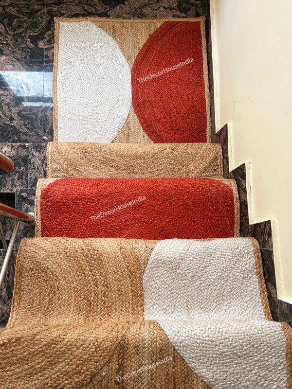 Handmade Jute Rug, Terracotta Jute Rug, 3 x 9 Feet - Image 4