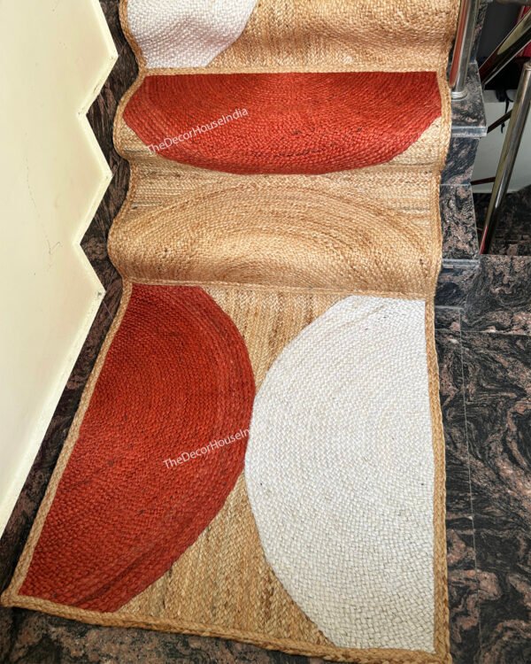 Handmade Jute Rug, Terracotta Jute Rug, 3 x 9 Feet - Image 5
