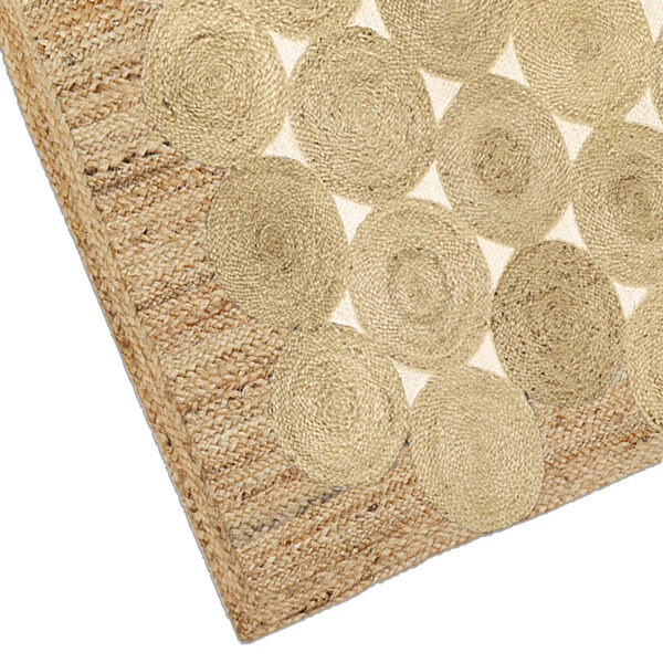 Natural jute area rug, Hand braided Geometric jute rug, Solid farmhouse Design for Outdoor area rug, 3 x 3  Meter - Image 3
