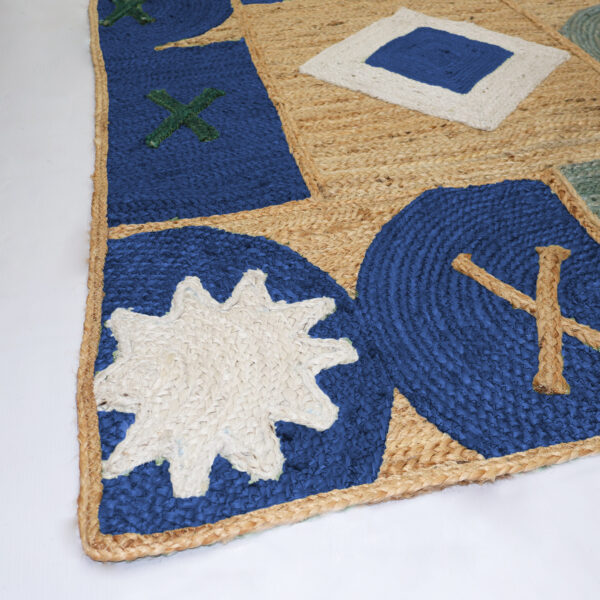 Jute Area Rug, Hand Braided Geometric Jute Rug, Solid Farmhouse, Home Décor Rug 3 x 3  Meter - Image 2