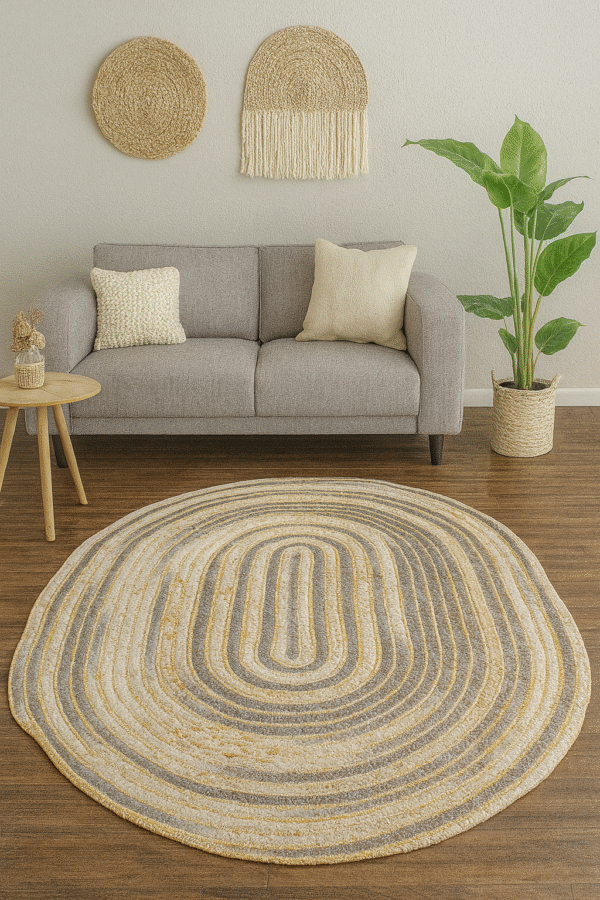 Handmade Jute Rug, Oval shape rug, 4x6 Feet - Image 4