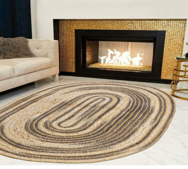 Handmade Jute Rug, Oval shape rug, 4x6 Feet - Image 3