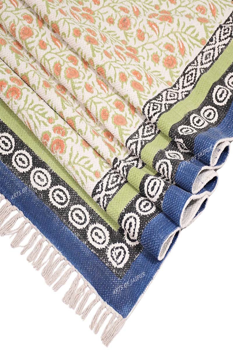 Elegant Handmade Multicolor Cotton Rug - Image 5