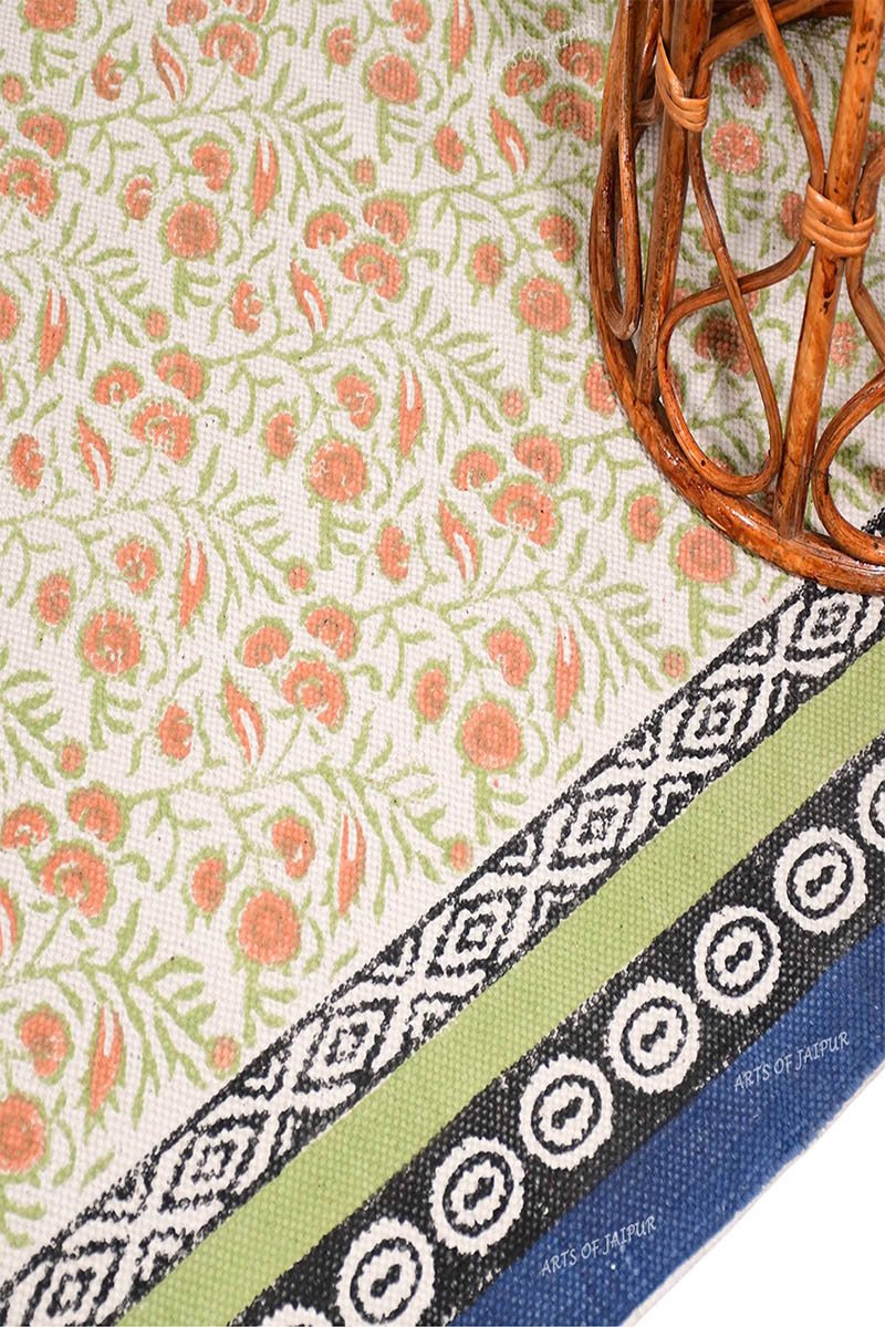 Elegant Handmade Multicolor Cotton Rug - Image 4