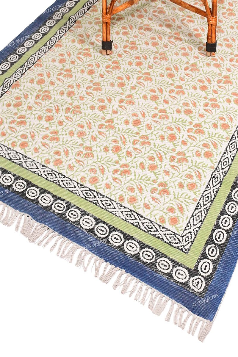 Elegant Handmade Multicolor Cotton Rug - Image 3