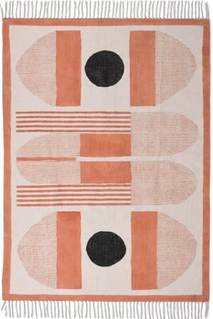 Black Geometric Handmade Area Rug