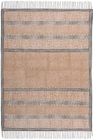 Geometric Stripe 4x6 Cotton Area Rug