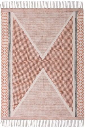 Enchanting Geometric Hand Block Print 3x5Area Rug
