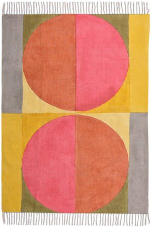 Vibrant Abstract Hand-Block Printed 4x6 Rug