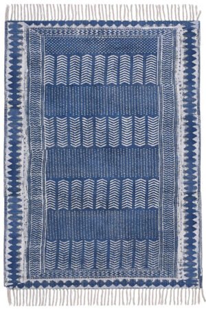Exquisite Coastal Blue Geometric 4x6 Area Rug