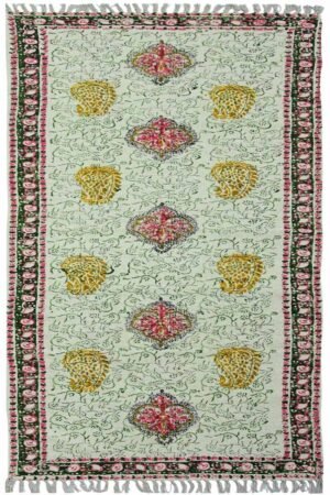 50% Discount - Stunning Hand Block Printed Rug