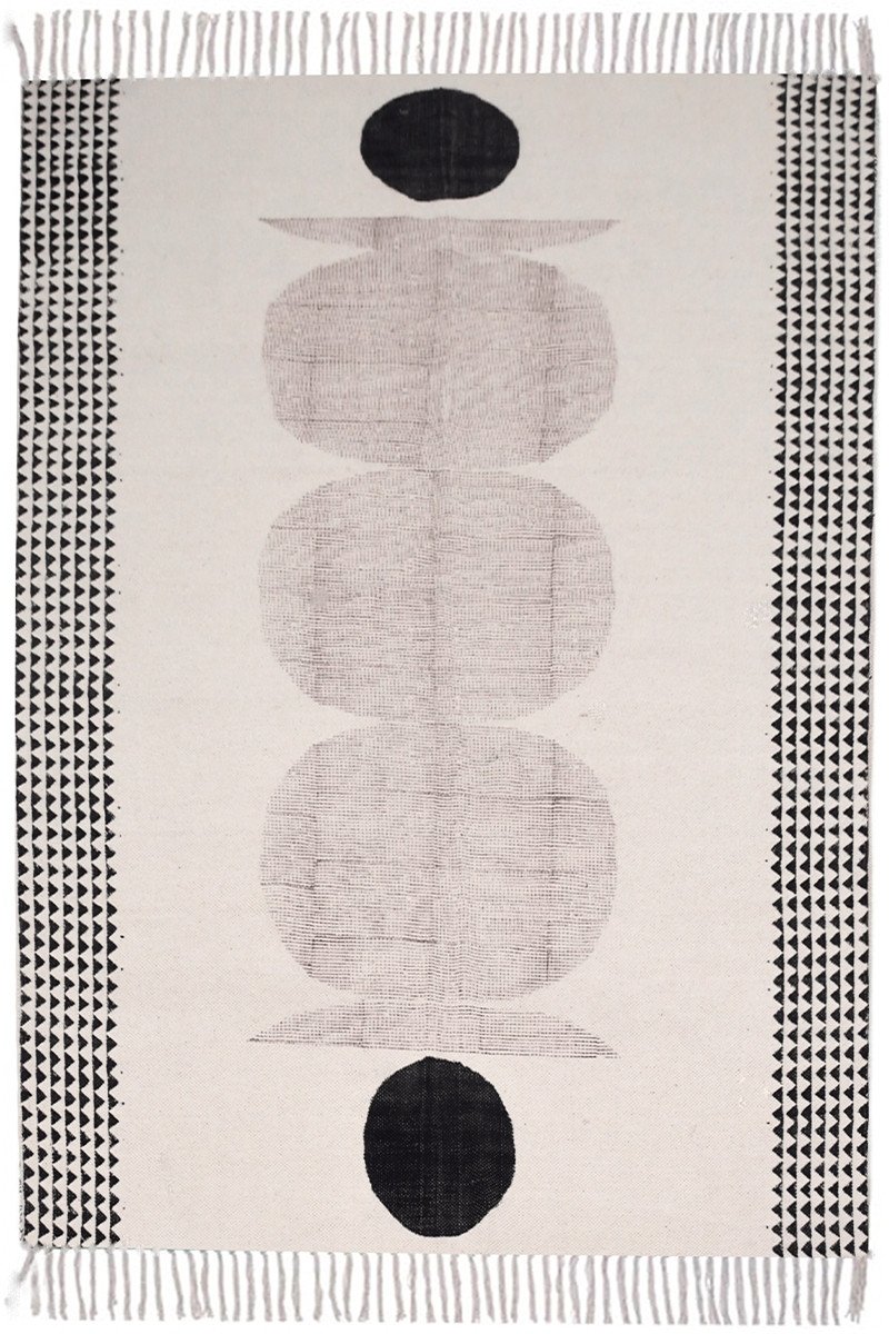 Abstract Dhurrie | Premium Block Printed Washable 4x6 Rug