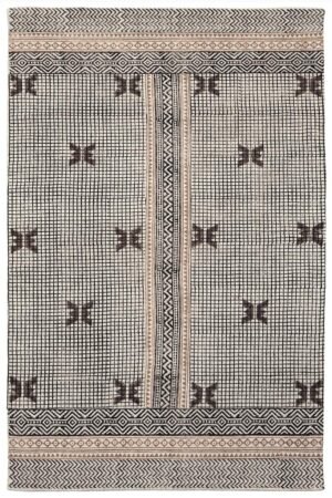 Luxury Geometric Rug: Hand Block Printed Cotton Area Rug