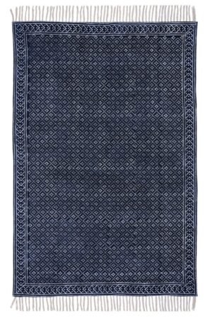 Blue Rug - Hand Block Printed Rug | Best Quiet Area Rug 2026
