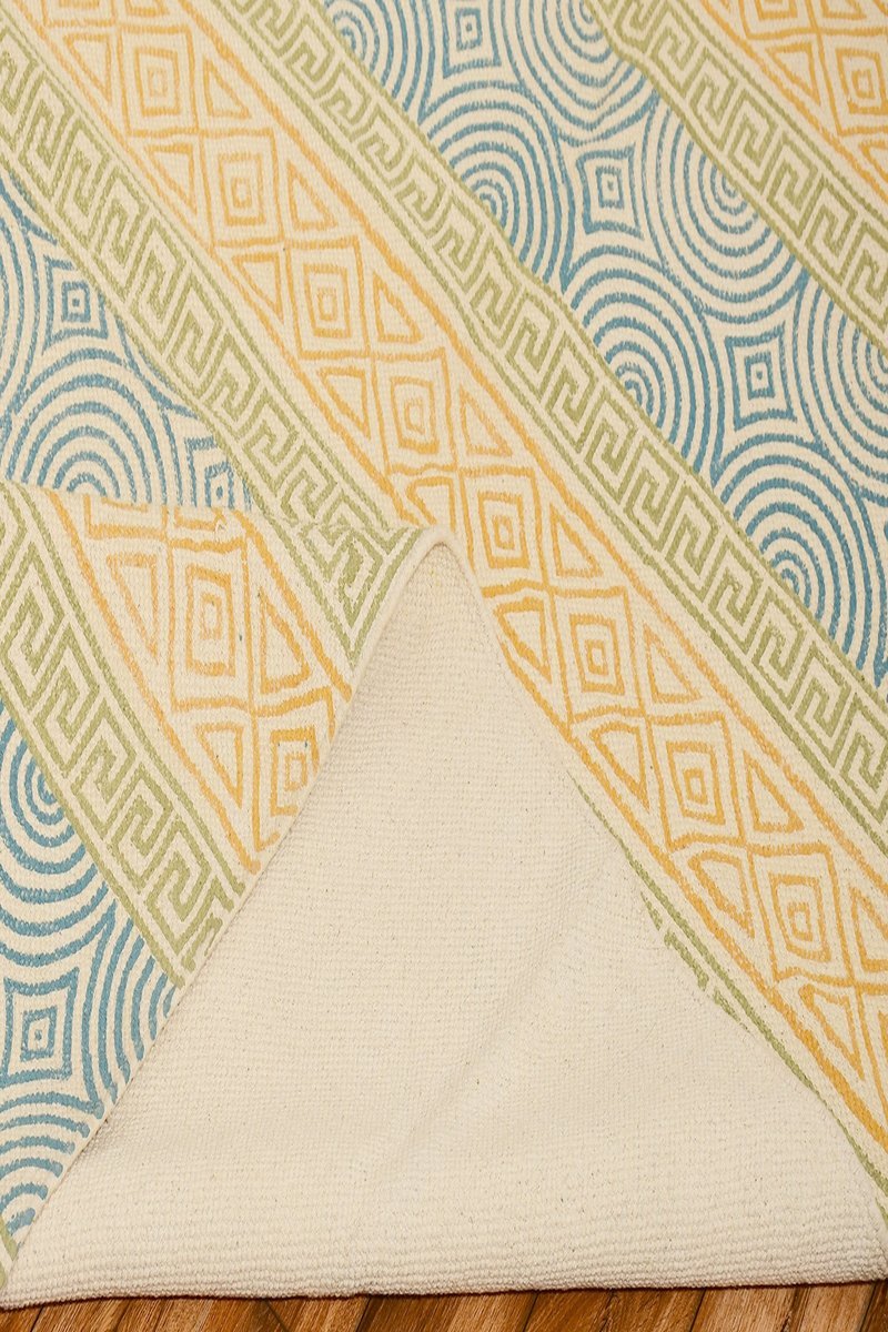 Premium Handmade Geometric Cotton Rug with Greek Motifs - Image 4