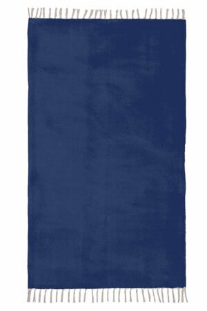 Premium Blue Cotton Rug with handmade tassel detailing Modern Blue Cotton Rug for hallway and living room décor Solid blue handmade cotton rug for minimalist interiors