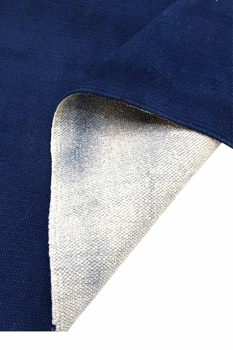Vibrant Blue Hand Block Printed Rug - Image 3