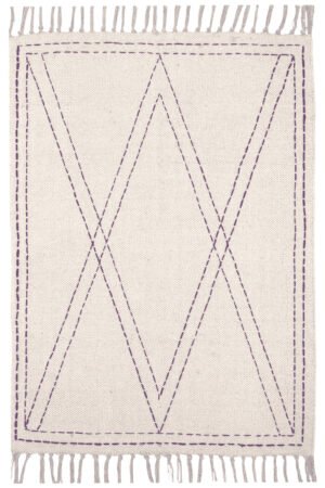 Premium washable rugs with geometric stitched pattern Handmade washable hallway runner rug in neutral cotton Modern geometric washable rug for kitchen and hallway décor