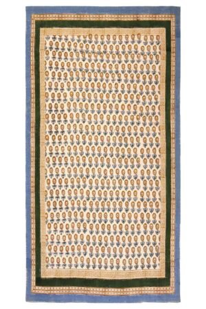 Floral Hand Block Printed Cotton Rug