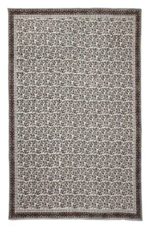 Hand Block Printed Multicolor Floral Cotton Rug