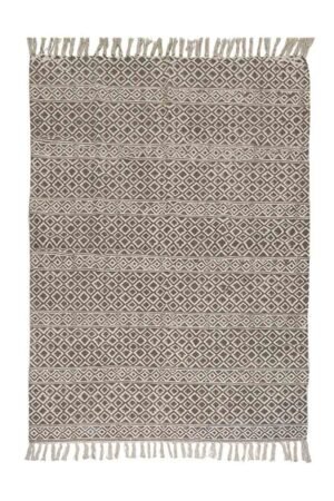 Geometric Blue Hand Block Printed Cotton Rug