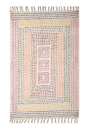 Multicolor Handmade Cotton Kantha Rug