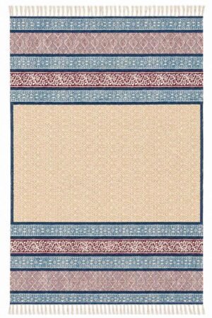 Multicolor Printed Geometric Cotton 4x6 Rug