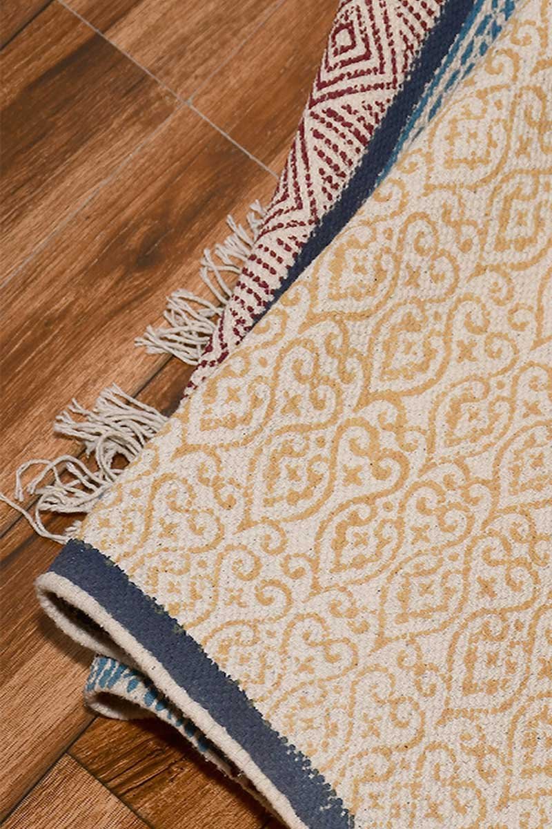 Multicolor Printed Geometric Cotton 4x6 Rug - Image 3