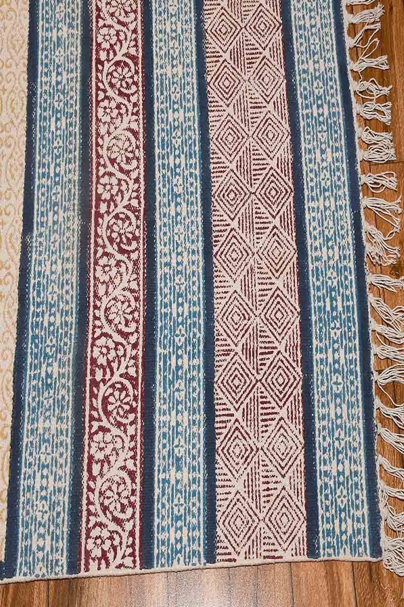 Multicolor Printed Geometric Cotton 4x6 Rug - Image 4